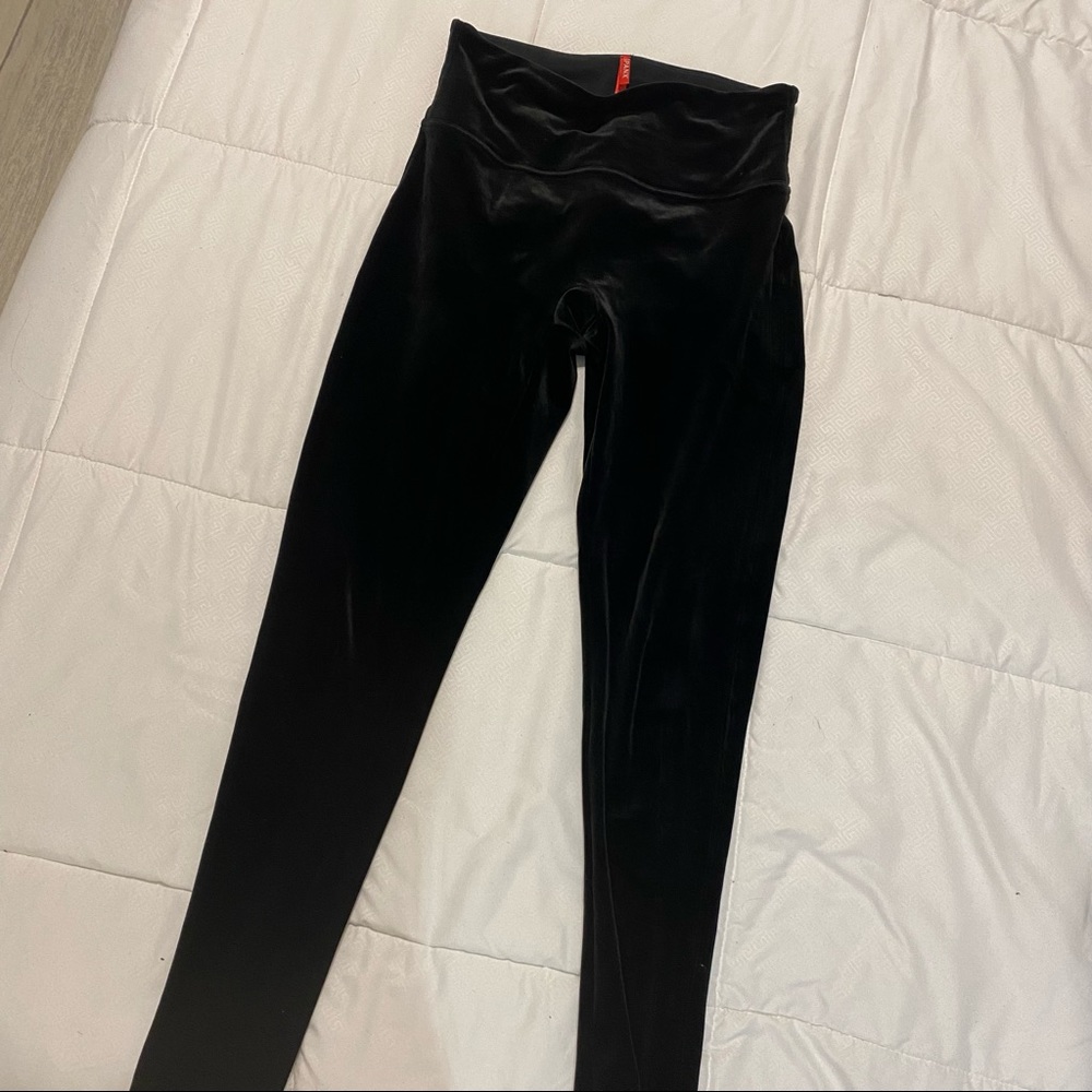 Spanx velvet black leggings